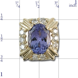 AC4 14K BLUE TOPAZ 10 DIAMOND SLIDE 